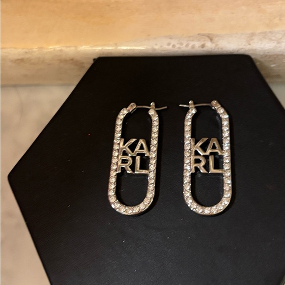 Karl Lagerfeld Silver Crystal Earrings - Picture 5 of 10